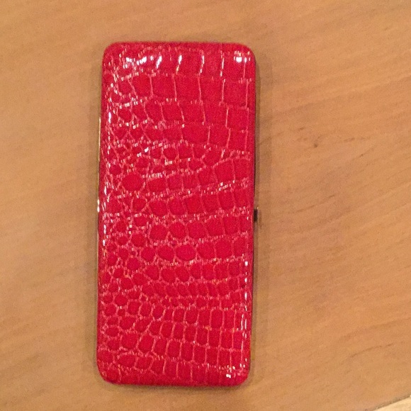 PAIGE Jewelry - Red Croc Print Jewelry Case NWT